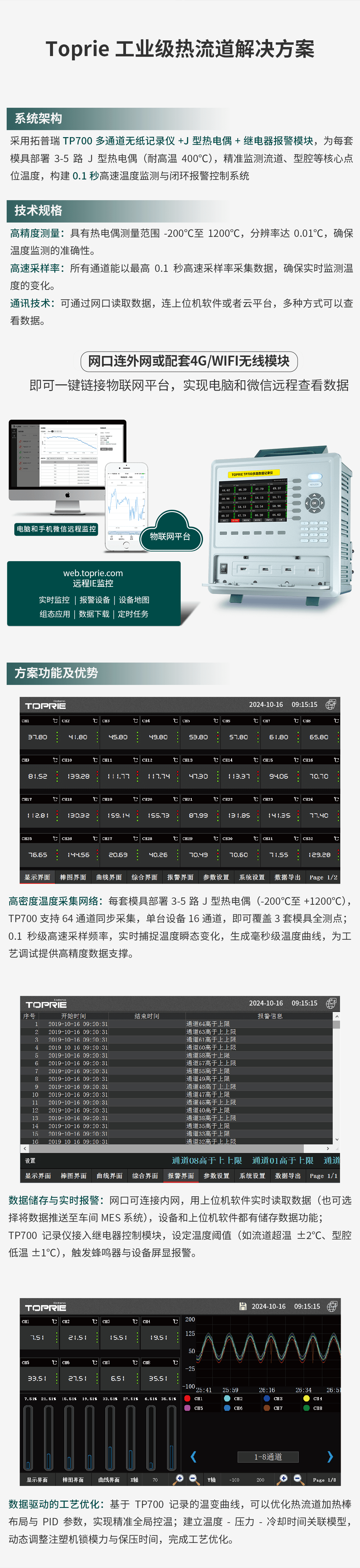 多通道記錄儀在注塑機(jī)的熱流道模具溫度監(jiān)測